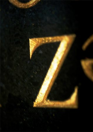 Z, text, embossed. Stock Photo - Premium Royalty-Free, Code: 696-03396691