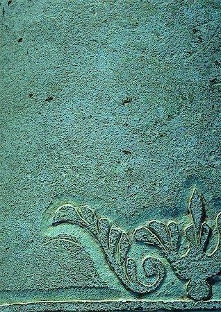 Carved blue stone with floral motif, close-up Stock Photo - Premium Royalty-Free, Code: 696-03396773