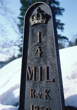 simsearch:696-03397248,k - Sweden, boundary stone in snow Stock Photo - Premium Royalty-Free, Code: 696-03397270