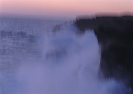 Waves crashing against shore, blurred Stock Photo - Premium Royalty-Free, Code: 696-03397553