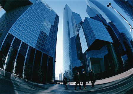 sky scraper fisheye - Office park Stock Photo - Premium Royalty-Free, Code: 696-03397960