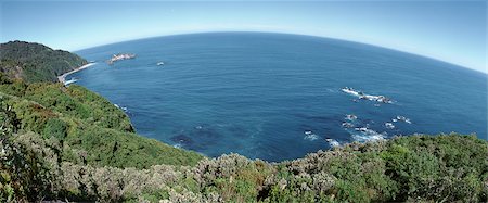 simsearch:696-03397104,k - New Zealand, sea viewed from the coast, panoramic view Foto de stock - Royalty Free Premium, Número: 696-03398716
