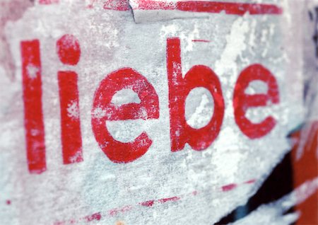 Love text in German, close-up Stock Photo - Premium Royalty-Free, Code: 696-03399126
