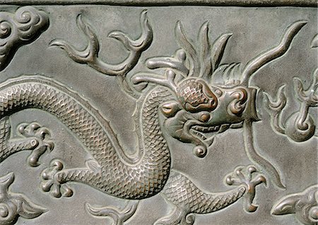 pékin - China, Beijing, Forbidden City, bas relief of dragon, close-up Foto de stock - Sin royalties Premium, Código: 696-03399248