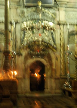 saviour on the spilt blood - Israel, Jerusalem, Tomb of Christ in the Church of the Holy Sepulchre, blurred Stock Photo - Premium Royalty-Free, Code: 696-03399359