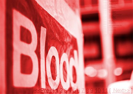 Blood sign in red, close-up Stock Photo - Premium Royalty-Free, Code: 696-03399825