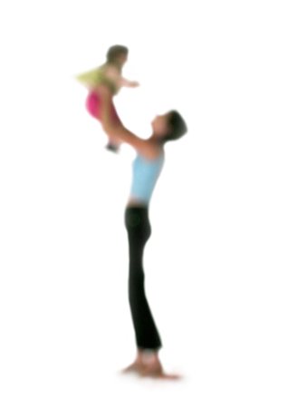 simsearch:696-03401543,k - Silhouette of woman holding up child in air, on white background, defocused Foto de stock - Sin royalties Premium, Código: 696-03399877