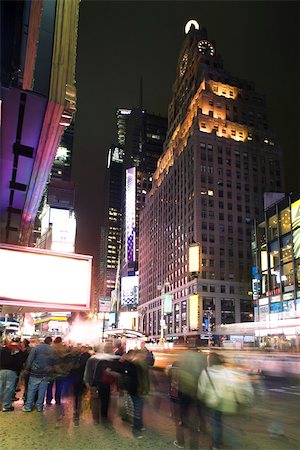 pictures of new york city buildings night - Nightlife scene on Broadway near Times Square in New York City Stock Photo - Premium Royalty-Free, Code: 696-03402929