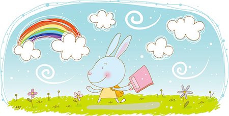 rabbit illustration - Illustration Stock Photo - Premium Royalty-Free, Code: 690-06189784