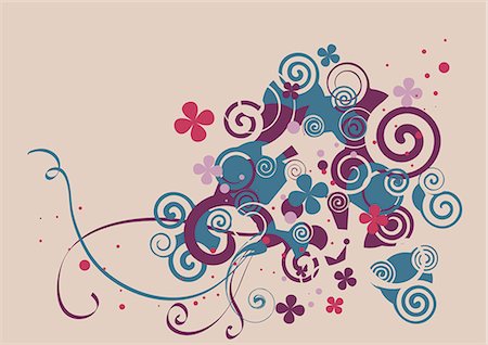 purple floral pattern - digital background Stock Photo - Premium Royalty-Free, Code: 690-03209279