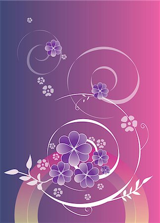 purple floral pattern - digital background Stock Photo - Premium Royalty-Free, Code: 690-03209465