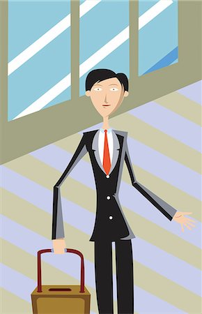 simsearch:690-03202358,k - A man holding luggage Stock Photo - Premium Royalty-Free, Code: 690-03202339