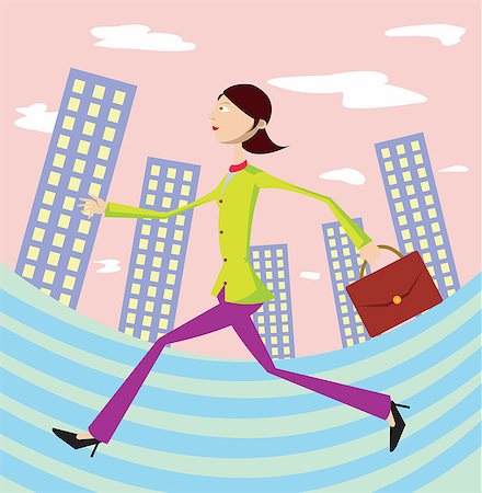 A woman in a hurry Stock Photo - Premium Royalty-Free, Code: 690-03202347