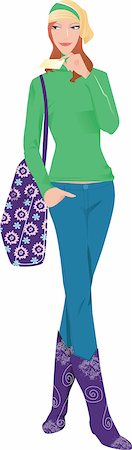 simsearch:690-03202451,k - A woman holding a bag Stock Photo - Premium Royalty-Free, Code: 690-03202379