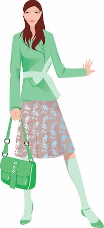 design background cartoon - A woman holding a bag Stock Photo - Premium Royalty-Free, Code: 690-03202388