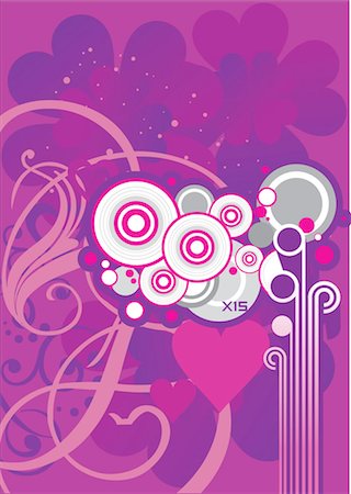 purple floral pattern - Digital composite background Stock Photo - Premium Royalty-Free, Code: 690-03235427