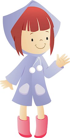 raincoat illustration - lovely child Stock Photo - Premium Royalty-Free, Code: 690-03475215