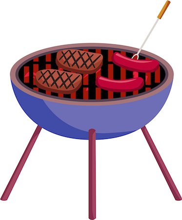 fork illustration - barbecue Stock Photo - Premium Royalty-Free, Code: 690-03475513