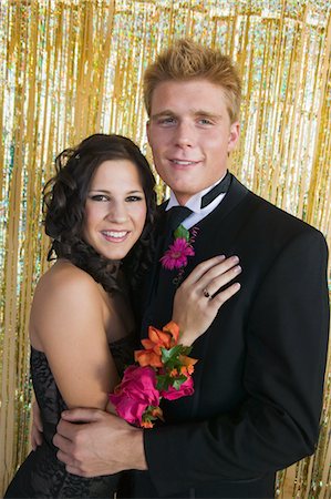 prom dresses - Well-dressed teenagers at school dance, portrait Stock Photo - Premium Royalty-Free, Code: 693-06014130