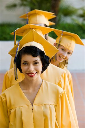 simsearch:693-06014222,k - Graduates in line for degree outside, elevated view Stock Photo - Premium Royalty-Free, Code: 693-06014226