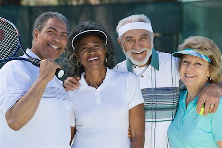 simsearch:693-06015367,k - Two couples playing tennis, portrait Stock Photo - Premium Royalty-Free, Code: 693-06016631