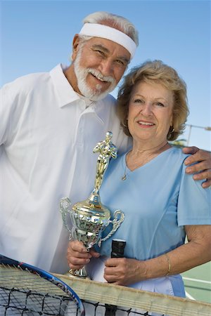 simsearch:693-06016661,k - Tennis players with award cup Stock Photo - Premium Royalty-Free, Code: 693-06016657