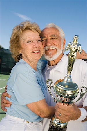 simsearch:693-06016661,k - Tennis players with award cup Stock Photo - Premium Royalty-Free, Code: 693-06016658