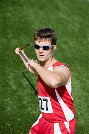 Male athlete throwing javelin Stock Photo - Premium Royalty-Free, Code: 693-06017687