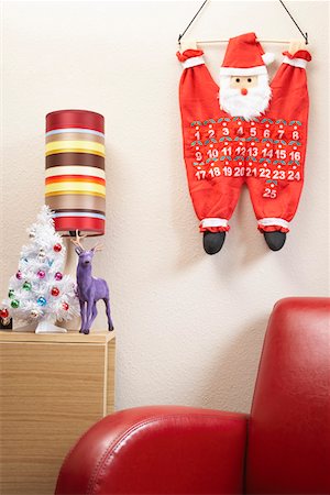 Santa clause calendar hanging on wall Stock Photo - Premium Royalty-Free, Code: 693-06018751
