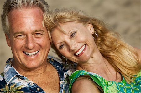 person in hawaiian shirt - Middle-Aged couple, outdoors, (close-up), (portrait) Stock Photo - Premium Royalty-Free, Code: 693-06013733