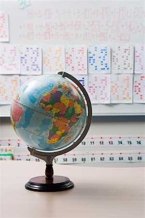 Globe in Elementary Classroom Stock Photo - Premium Royalty-Free, Code: 693-06020549