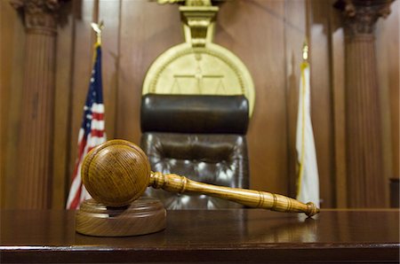 Hammer and gavel near judges chair in court Stock Photo - Premium Royalty-Free, Code: 693-06020932