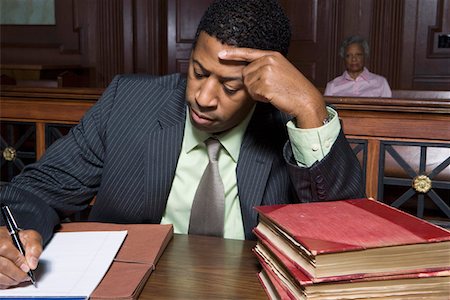 black lawyer in courtroom