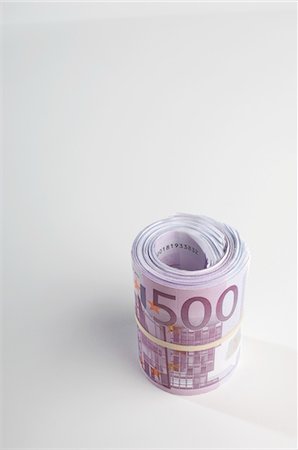 euro - Rolled Up Money Foto de stock - Sin royalties Premium, Código: 693-06021299