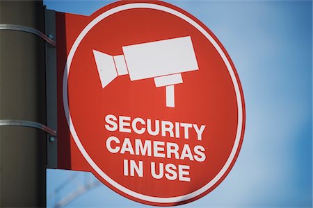 Security camera sign Foto de stock - Sin royalties Premium, Código: 693-06022139