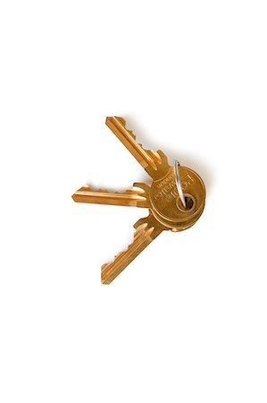 Set of keys over white background Foto de stock - Sin royalties Premium, Código: 693-06324356