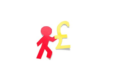 simsearch:693-06324348,k - A red stick figure holding pound sign over white background Foto de stock - Sin royalties Premium, Código: 693-06324359