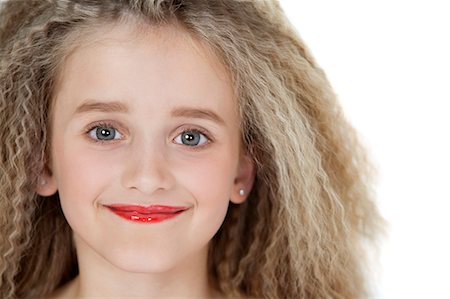 simsearch:693-06324847,k - Close-up portrait of blond girl wearing red lipstick Foto de stock - Sin royalties Premium, Código: 693-06324834