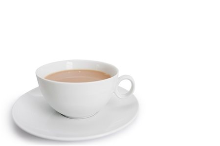 simsearch:622-07841278,k - Close-up of teacup over white background Foto de stock - Sin royalties Premium, Código: 693-06325217