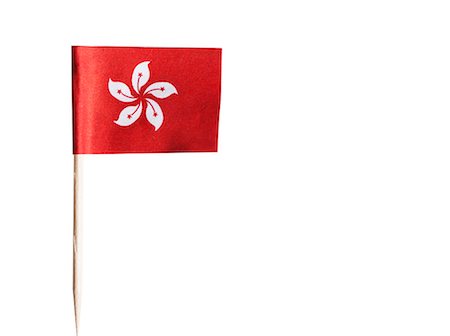 Hong Kong flag in toothpick against white background Foto de stock - Sin royalties Premium, Código: 693-06403343