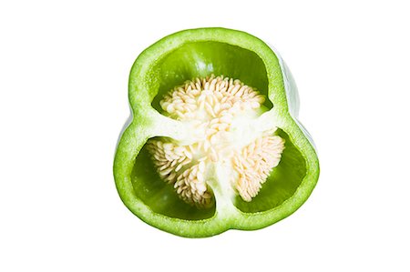 ecologico - Close-up of cross section of green bell pepper Fotografie stock - Premium Royalty-Free, Codice: 693-06497597