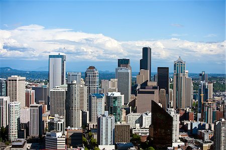 space needle - View from Space Needle, Southeast to Financial district of Seattle Stock Photo - Premium Royalty-Free, Code: 693-06967303