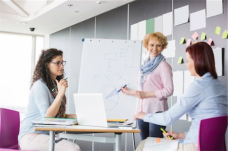 simsearch:6102-06026102,k - Businesswoman explaining pie chart to colleagues in creative office Photographie de stock - Premium Libres de Droits, Code: 693-07913035