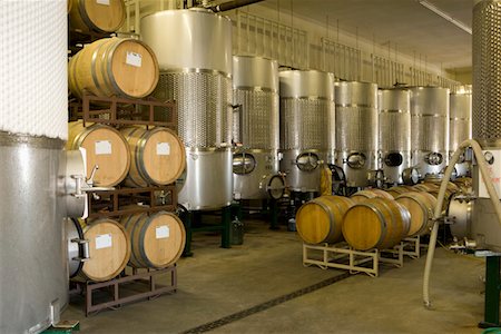 simsearch:6122-08229679,k - Wine barrels in winery Stock Photo - Premium Royalty-Free, Code: 693-03299758