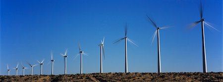 repeat sequence - Wind turbines against blue sky Stock Photo - Premium Royalty-Free, Code: 693-03299763