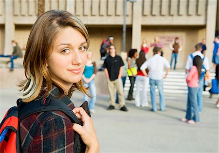 school playground - Female student in playground, (portrait) Stock Photo - Premium Royalty-Free, Code: 693-03299773