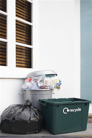 Garbage containers outside building Stock Photo - Premium Royalty-Free, Code: 693-03305212