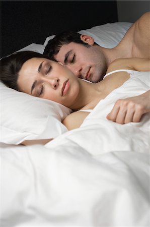 sleeping adult night - Couple sleeping in bed Stock Photo - Premium Royalty-Free, Code: 693-03307245