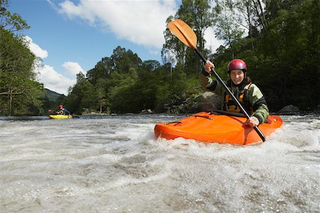portrait and kayak - Woman kayaking in river, portrait Stock Photo - Premium Royalty-Free, Code: 693-03308526