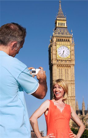 simsearch:693-03302155,k - Husband taking photo of wife by Big Ben Tower, London, England Stock Photo - Premium Royalty-Free, Code: 693-03302158